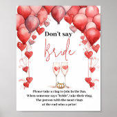 Proost op Love Vrijgezellenfeest Don't Say Bride Poster (Voorkant)