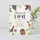 Proost op Love Vrijgezellenfeest nodigen wijnproev Kaart (Staand voorkant)