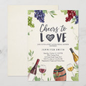 Proost op Love Vrijgezellenfeest nodigen wijnproev Kaart (Voorkant / Achterkant)