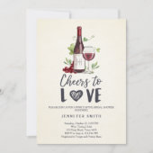 Proost op Love Vrijgezellenfeest nodigen wijnproev Kaart (Voorkant)