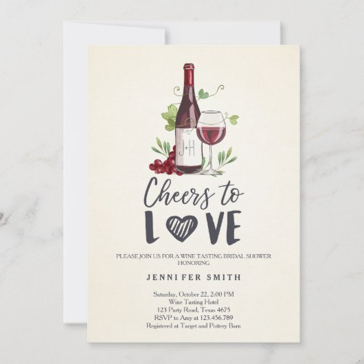 Proost op Love Vrijgezellenfeest nodigen wijnproev Kaart (Voorkant)