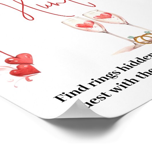 Proost op Love Vrijgezellenfeest Ring Hunt Game Poster (Hoek)