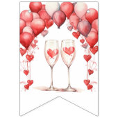 Proost op Love Vrijgezellenfeest Valentijn Hearts Vlaggetjes (Eerste vlag)