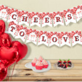 Proost op Love Vrijgezellenfeest Valentijn Hearts Vlaggetjes