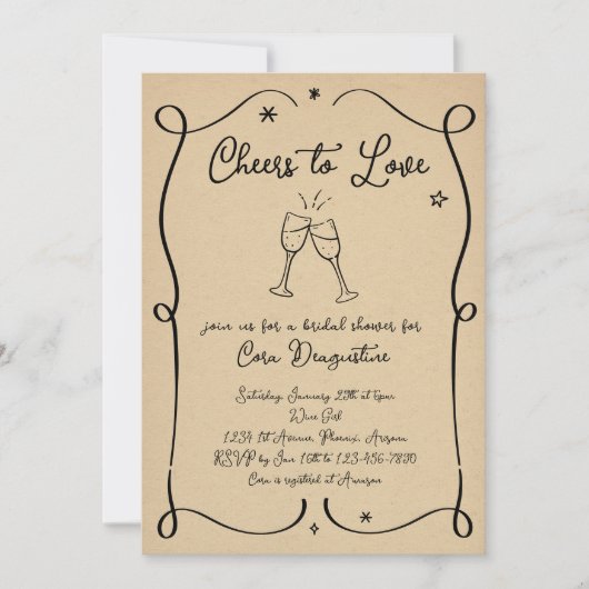 Proost op Love Vrijgezellenfeest Verloving Invitat Kaart (Voorkant)