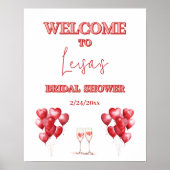 Proost op Love Vrijgezellenfeest Welkomstbord Poster (Voorkant)