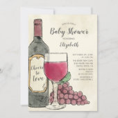 Proost op Love Wine Baby shower Kaart (Voorkant)