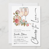 Proost op Love Wine Bridal Shower Uitnodiging (Voorkant)