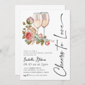 Proost op Love Wine Bridal Shower Uitnodiging (Voorkant / Achterkant)