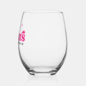 Proost op maat naam roze retro sterren wijnglas zonder voet (Links)