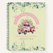 Proost op mama groene bloemenvrachtwagen Coquette Notitieboek (Voorkant)