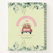 Proost op mama groene bloemenvrachtwagen Coquette Notitieboek (Achterkant)