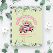 Proost op mama  groene bloemenvrachtwagen Coquette Notitieboek