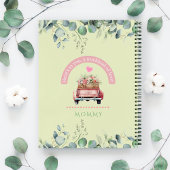 Proost op mama groene bloemenvrachtwagen Coquette Notitieboek
