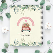 Proost op mama Roze Vintage Bloemenwagen Coquette Notitieboek