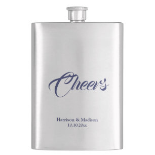 Proost op marineblauw custom huwelijkscadeau gunst flacon