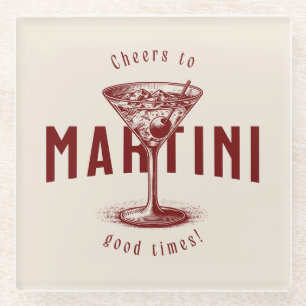 Proost op Martini Goede Tijden Vintage Cocktail Glazen Onderzetter