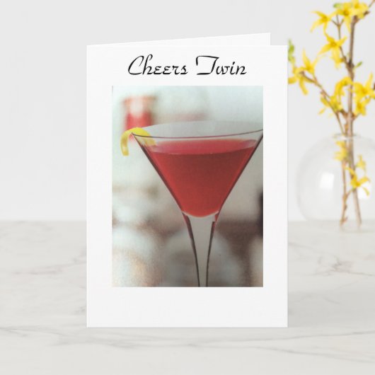 PROOST OP MIJN TWEELING OP ZIJN OF HAAR VERJAARDAG KAART (Gele Bloem)