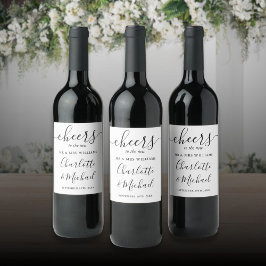 Proost Op Mijnheer En Mevrouw Black Script Huwelij Wijn Etiket