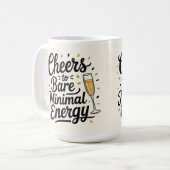 Proost op minimale energie koffiemok (Voorkant links)