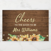 Proost op Mrs Sunflower Vrijgezellenfeest Sparkling Wijnetiket (Enkel label)