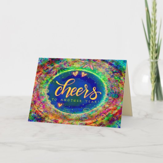 Proost op 'n ander jaar Boho Happy Birthday' Kaart (Voorkant)