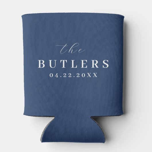 Proost op Navy Blue Wedding Koelbox/Coozie Blikjeskoeler (Achterkant)