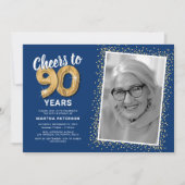 Proost op negentig jaar 90ste verjaardag Foto Kaart (Voorkant)