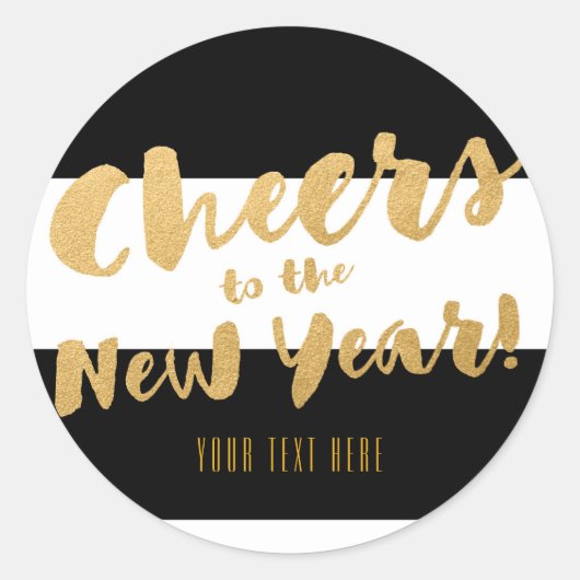 Proost op New Years Eve Party Chic Favor Stickers (Voorkant)