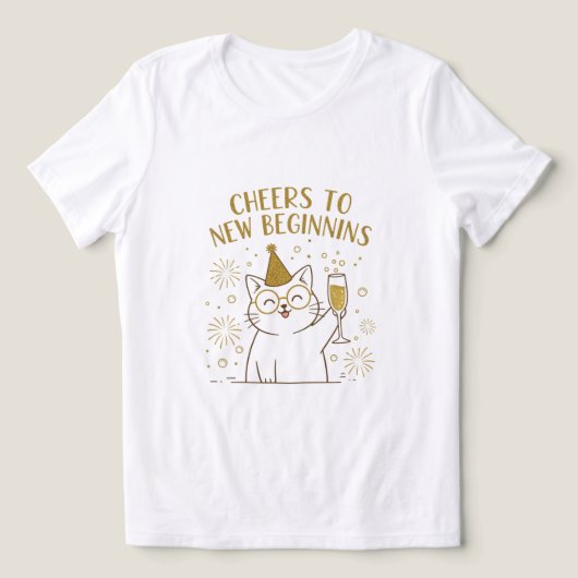 Proost op nieuwe begin t-shirts voor vrouwen (Design voorkant)