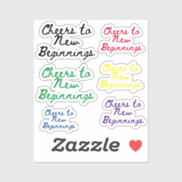 Proost op nieuwe beginnings sticker