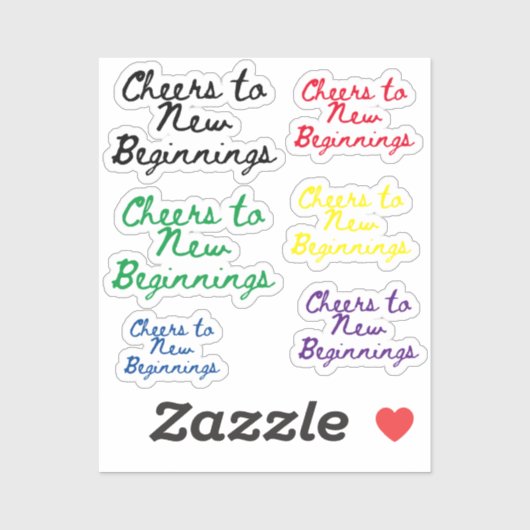 Proost op nieuwe beginnings sticker (Vel)