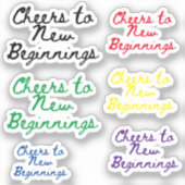 Proost op nieuwe beginnings sticker (Voorkant)