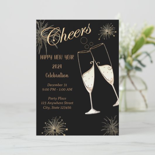 Proost op nieuwjaar kaart (Staand voorkant)