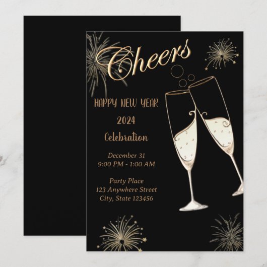 Proost op nieuwjaar kaart (Voorkant / Achterkant)