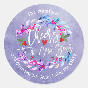 Proost op nieuwjaars vrolijk kerstfeest ronde sticker
