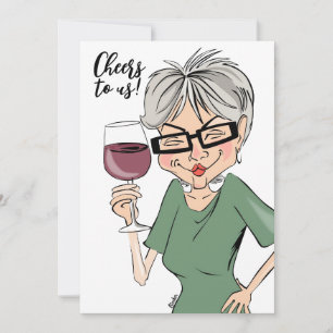 Proost op ons! Cartoon Drink Lady Kaart