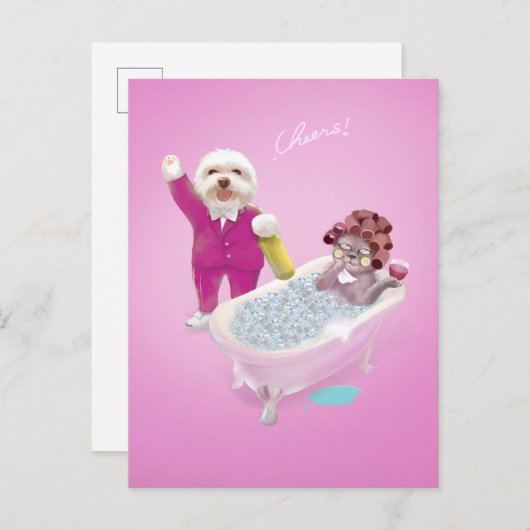 Proost op ontspanning aankondigingskaart (Voorkant / Achterkant)