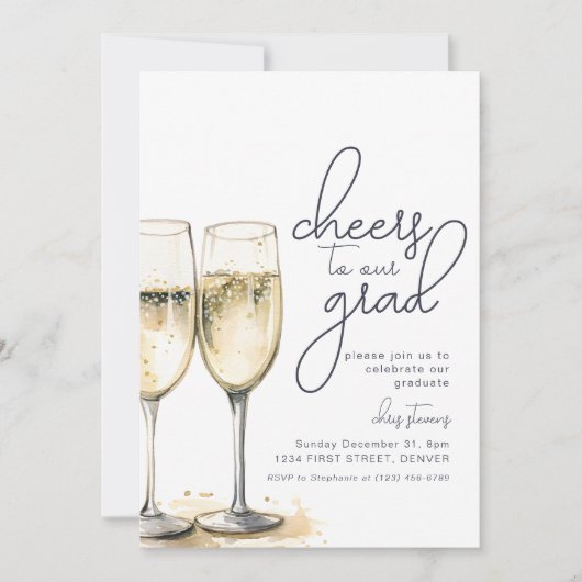 Proost op onze Afstudeerder Custom Party Invitatio Kaart (Voorkant)