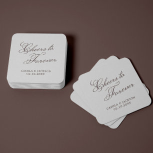 Proost op Oud Geld Bruin Bruiloft voor altijd Kartonnen Onderzetters