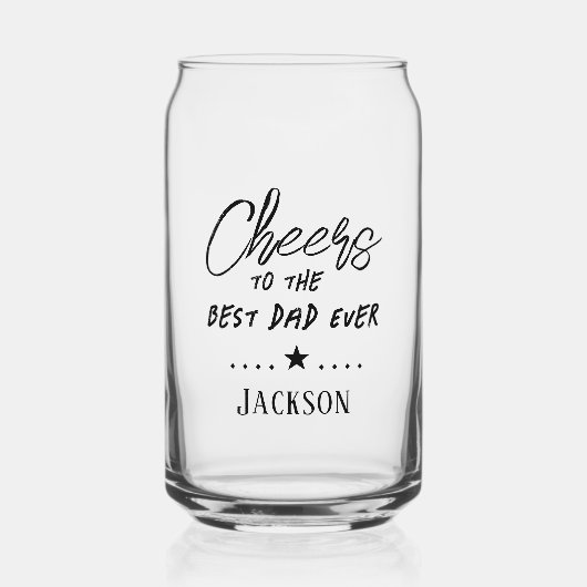 Proost op papa ooit Vaderdag Blikvorm Glas (Voorkant)