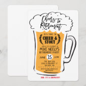 Proost op Pensioen Bier Pensioen Uitnodiging (Voorkant / Achterkant)