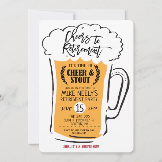 Proost op Pensioen Bier Pensioen Uitnodiging (Voorkant)