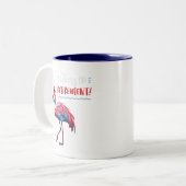 Proost op Pensioen Dapper Flamingo Bowtie Cigar Tweekleurige Koffiemok (Voorkant links)