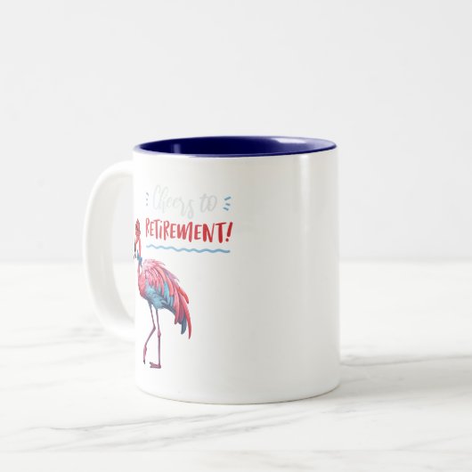 Proost op Pensioen Dapper Flamingo Bowtie Cigar Tweekleurige Koffiemok (Voorkant links)
