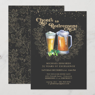 Proost op Pensioen Elegante Hop en Bier Kaart