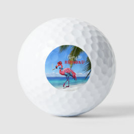 Proost op Pensioen Flamingo op Tropical Beach Golfballen