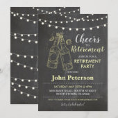 Proost op Pensioenfeest Chalk Lights Bieren Kaart (Voorkant / Achterkant)