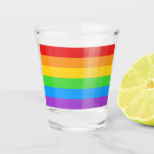 Proost op Pride: Regenboogvlag Shot Glas (Voorkant)