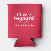 Proost op Red Typography Engagement Party Blikjeskoeler (Voorkant)